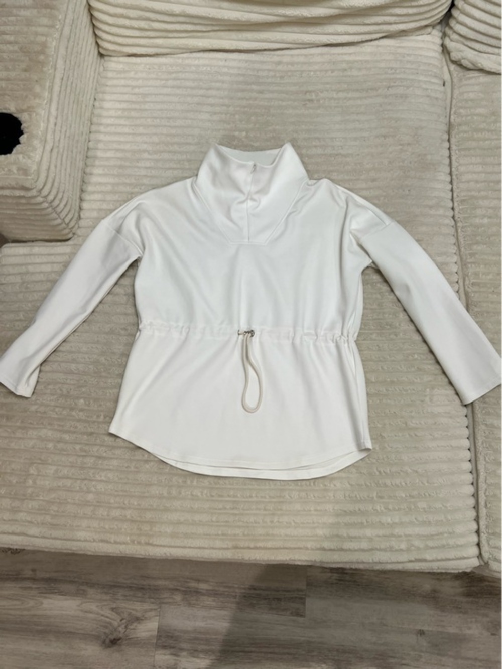 Tuckernuck Sport Women’s Cinched Waist Natalie 1/4 Zip Pullover Size Small White